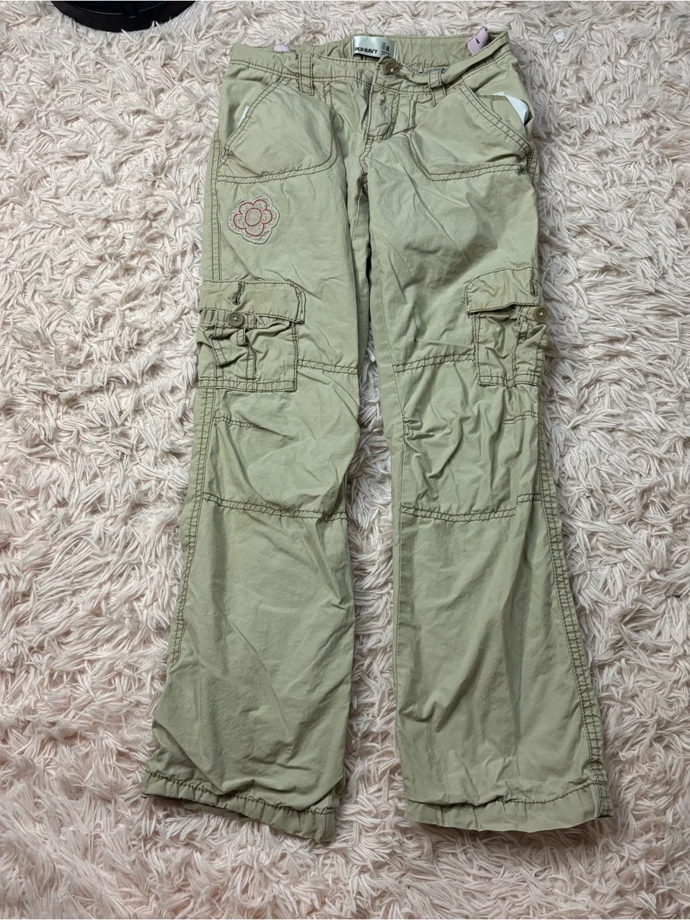 Old navy Y2K girls 8 double lined cargo pants tan